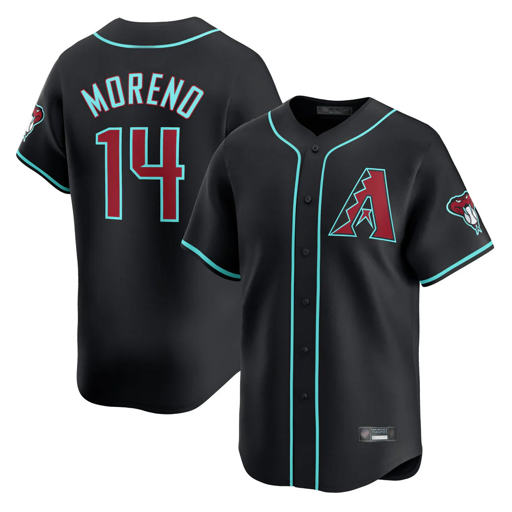 Arizona Diamondbacks #14 Gabriel Moreno Player Black Jermy Limited Home Game Stitched Jerseys