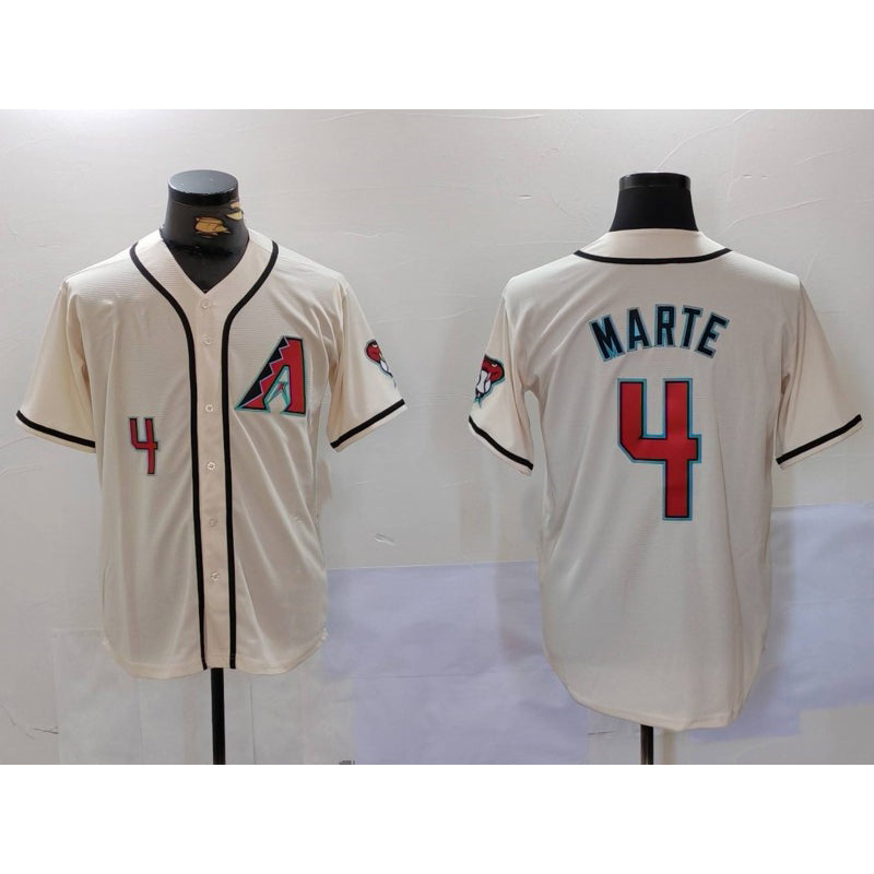 Arizona Diamondback #4 Ketel Marte Number Cream Jermy Cool Base Limited Stitched Jersey