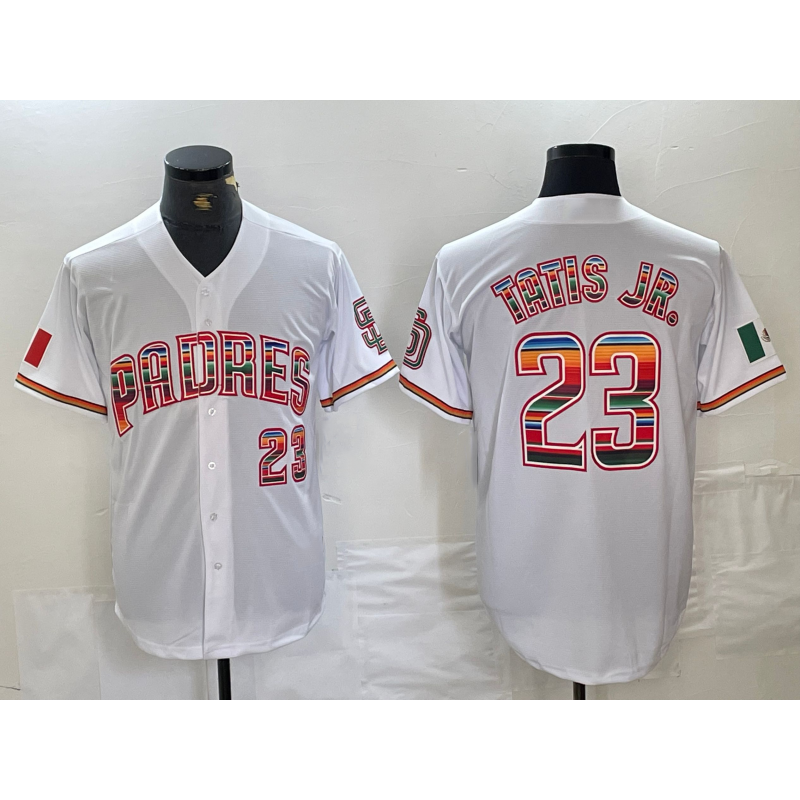 San Diego Padres #23 Fernando Tatis Jr Mexico White Jermy Cool Base Stitched Baseball Jersey