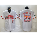 San Diego Padres #23 Fernando Tatis Jr Mexico White Jermy Cool Base Stitched Baseball Jersey