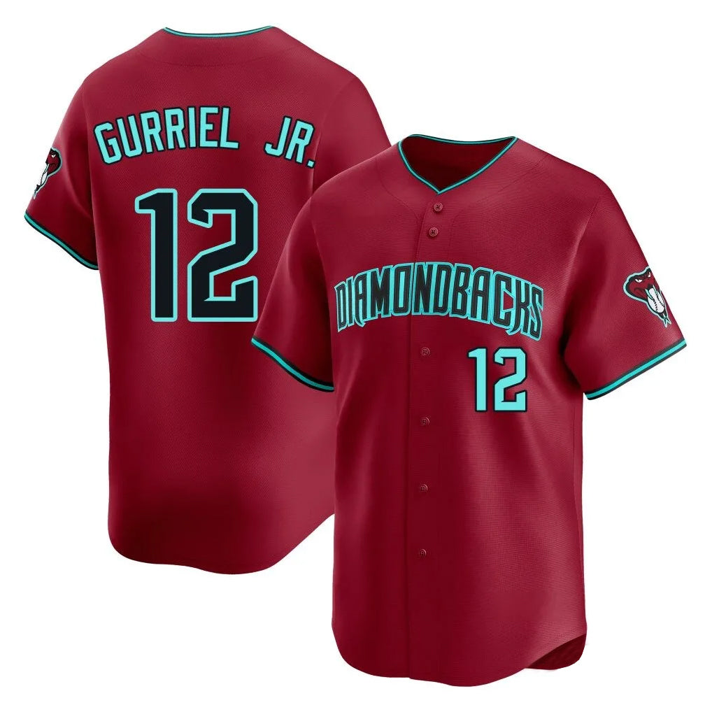 Arizona Diamondbacks #12 Lourdes Gurriel Jr Player Red Jermy Limited Home Game Stitched Jerseys