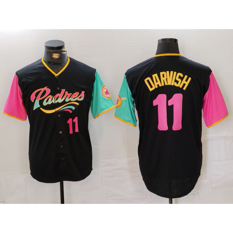 San Diego Padres #11 Yu Darvish Black Jermy Player Number Fashion Jersey