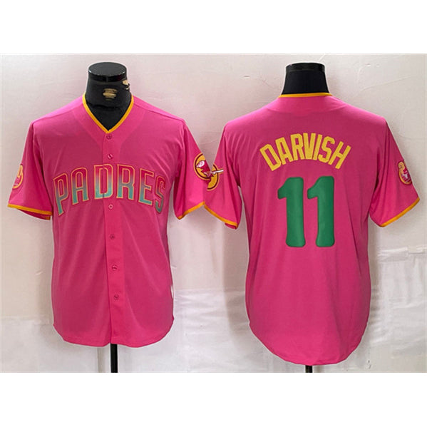 San Diego Padres #11 Yu Darvish Pink Jermy Cool Base Stitched Jersey