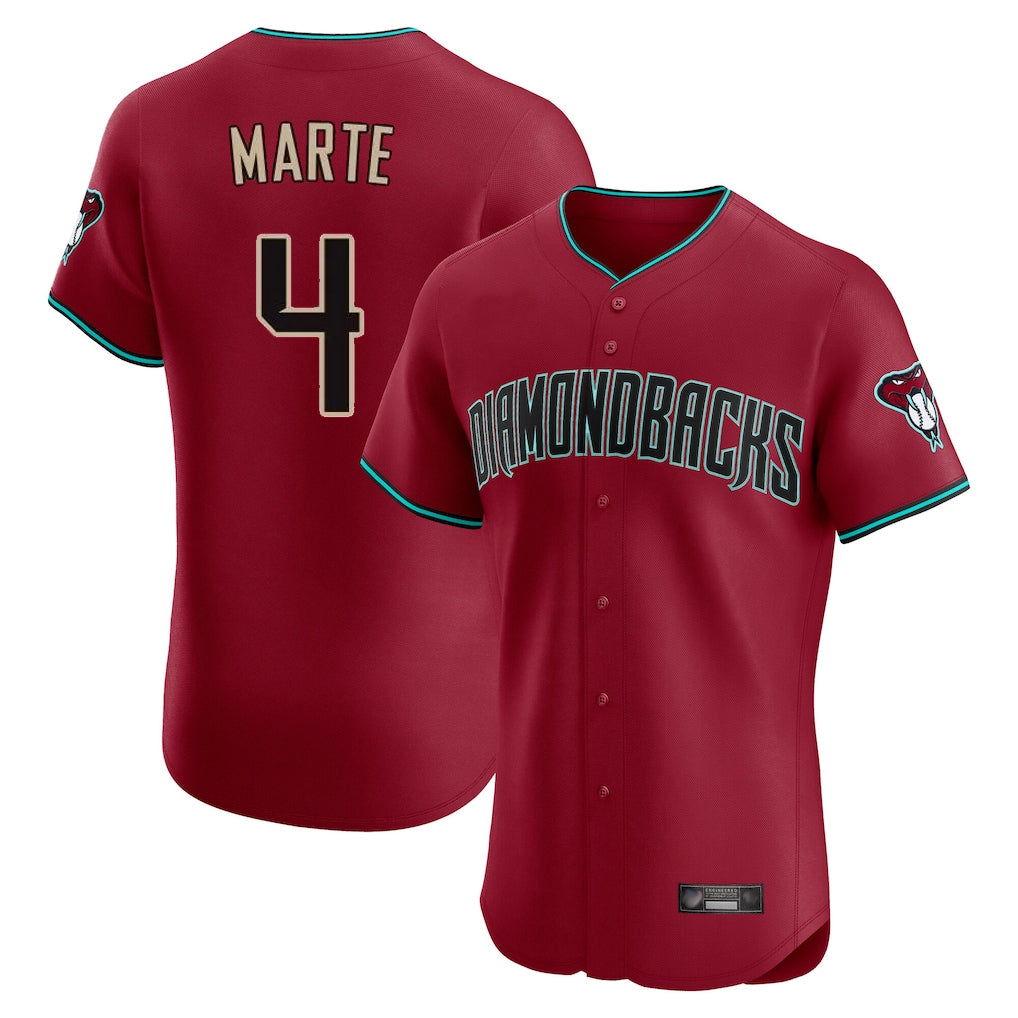 Arizona Diamondbacks #4 Ketel Marte Player Red Jermy Limited Elite Home Game Stitched Jerseys