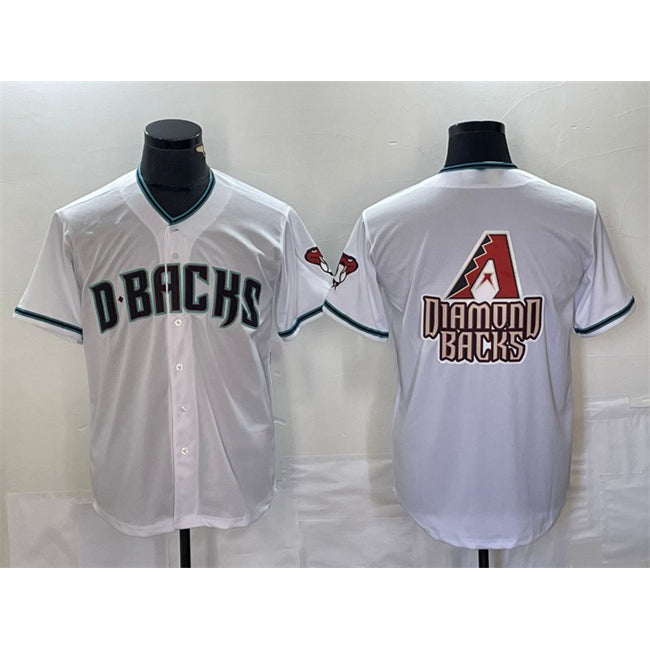 Arizona Diamondbacks White Jermy Team Big Logo Cool Base Stitched Jerseys