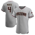 Arizona Diamondbacks #4 Ketel Marte Player Gray Jermy Road Limited Elite Home Game Stitched Jerseys