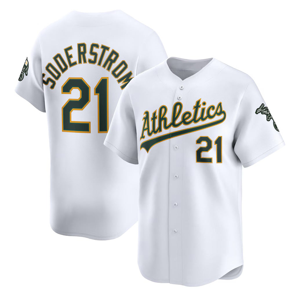 Oakland Athletics #21 Tyler Soderstrom White Jermy Home Limited Player Jersey