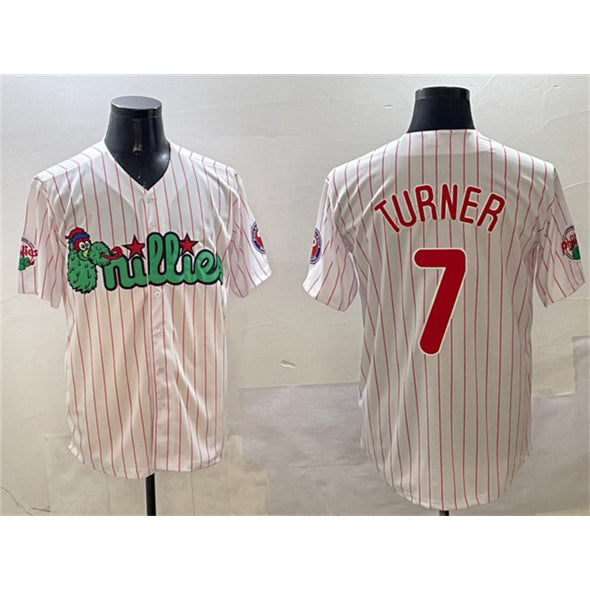 Philadelphia Phillies #7 Trea Turner White Jermy Phanatic Cool Base Stitched Jersey