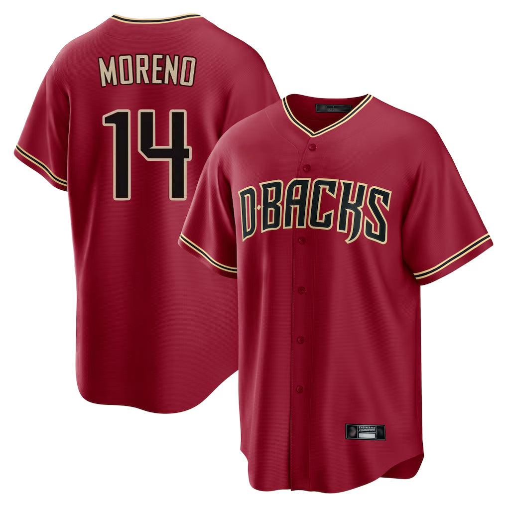 Arizona Diamondbacks #14 Gabriel Moreno Player Red Jermy Home Game Stitched Jerseys