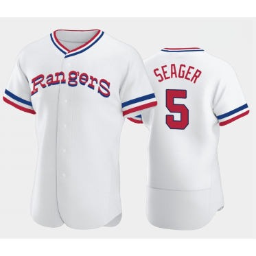 Texas Rangers #5 Corey Seager White Jermy Throwback Stitched Flex Base Jersey