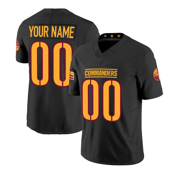 Custom W.Commanders Active Player Black Jermy 2023 F.U.S.E. Vapor Limited Stitched Jersey