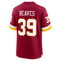 W.Commanders #39 Jeremy Reaves Burgundy Jermy Game Jersey