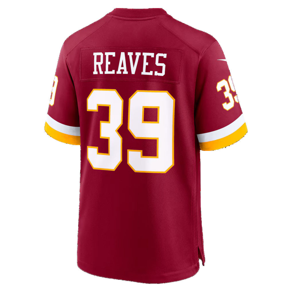 W.Commanders #39 Jeremy Reaves Burgundy Jermy Game Jersey