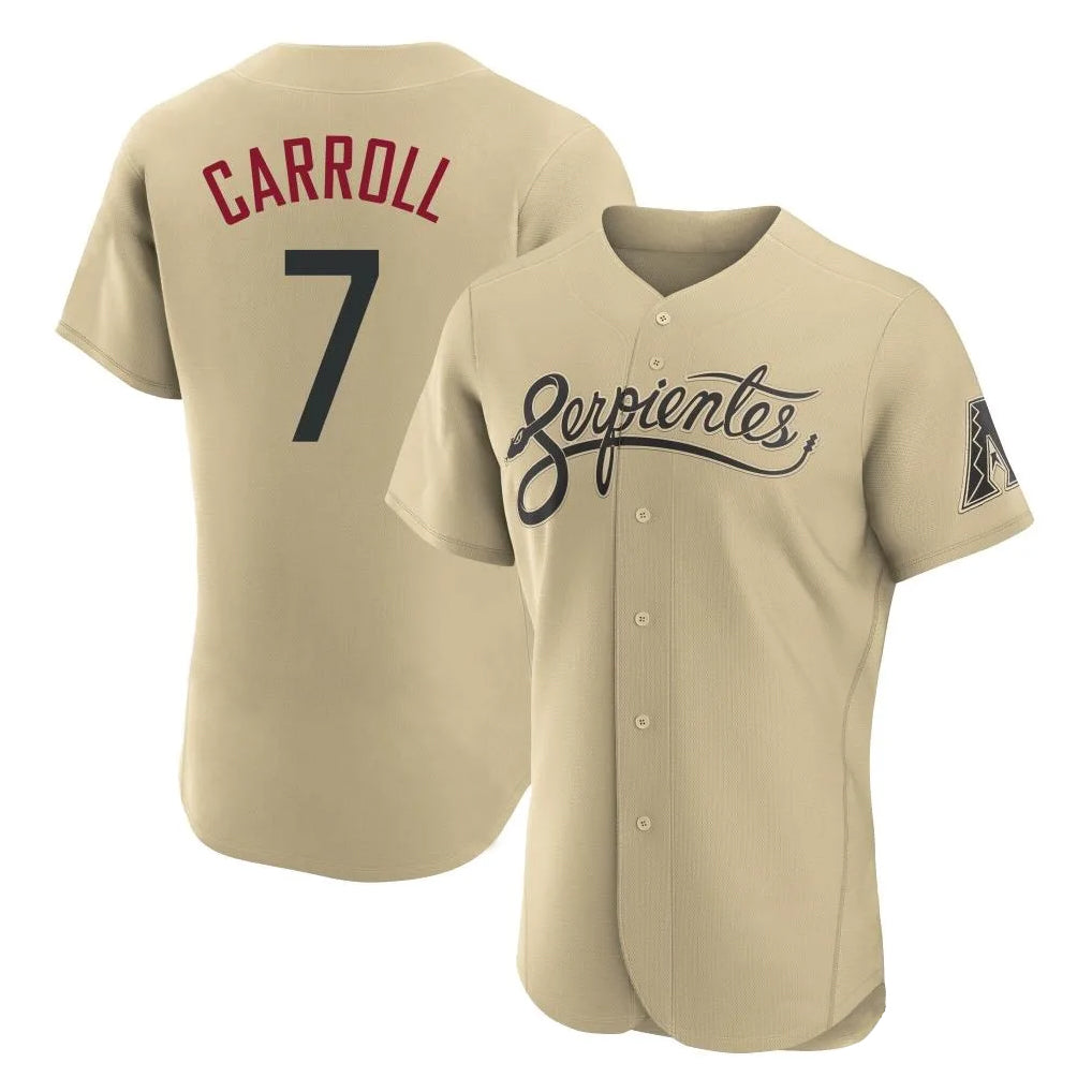Arizona Diamondbacks #7 Corbin Carroll Player Tan Jermy City Connect Limited Elite Home Game Stitched Jerseys