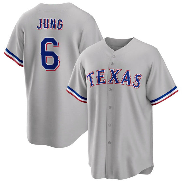 Texas Rangers #6 Josh Jung Gray Jermy Cool Base Stitched Jersey