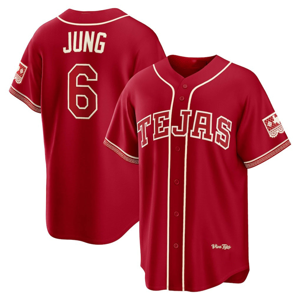 Texas Rangers #6 Josh Jung Red Jermy 2026 City Connect Stadium Jersey