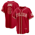 Texas Rangers #6 Josh Jung Red Jermy 2026 City Connect Stadium Jersey