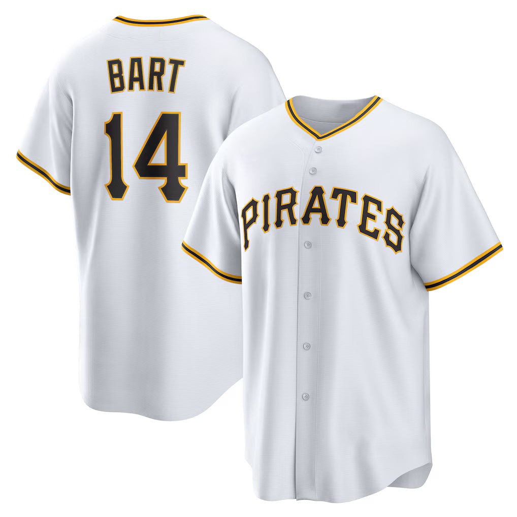 Pittsburgh Pirates #14 Joey Bart White Jermy Home Replica Jersey