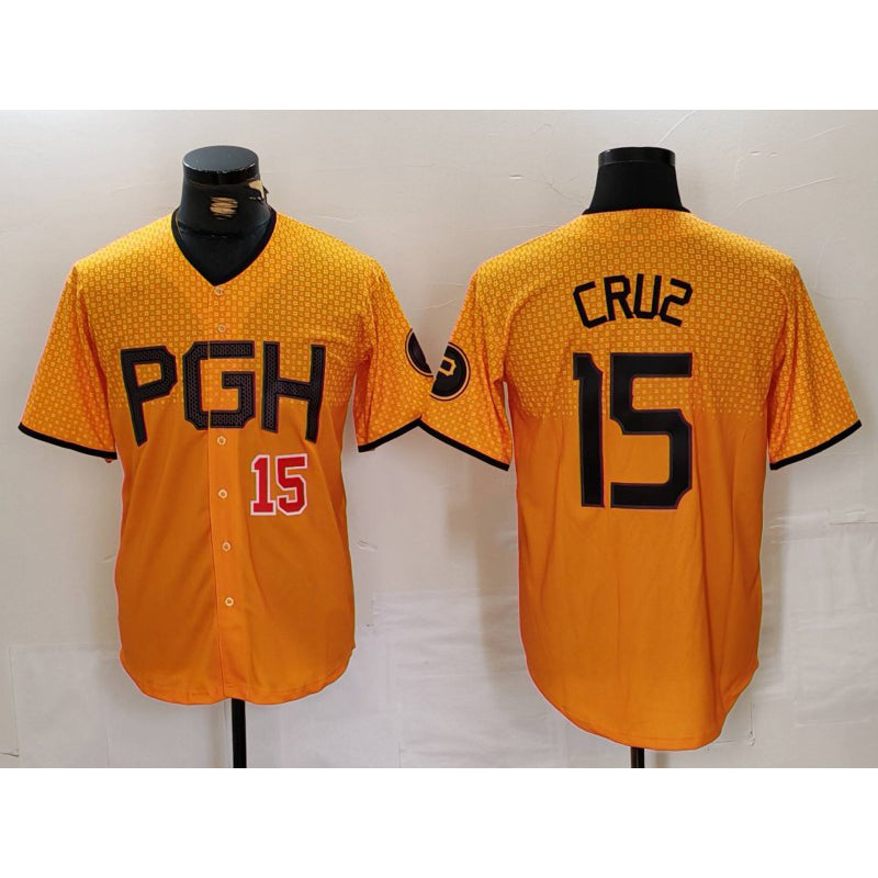 Pittsburgh Pirates #15 Oneil Cruz Yellow Jermy 2023 City Connect Stitched Jerseys