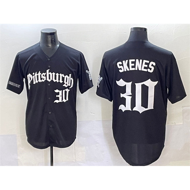 Pittsburgh Pirates #30 Paul Skenes Black Jermy 'Gothic Steel City Edition' Vapor Limited Stitched Jersey