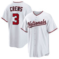 Washington Nationals #3 Dylan Crews White Jermy Home Replica Jersey