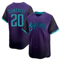 Arizona Diamondbacks #20 Luis Gonzalez Player Purple Jermy City Connect Limited Home Game Stitched Jerseys