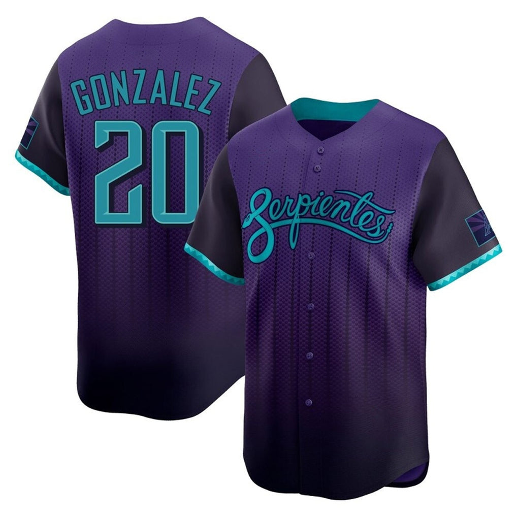 Arizona Diamondbacks #20 Luis Gonzalez Player Purple Jermy City Connect Limited Home Game Stitched Jerseys