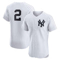 New York Yankees #2 Derek Jeter White Jermy Home Elite Player Jersey