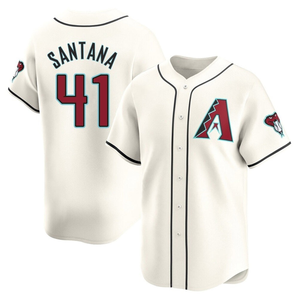 Arizona Diamondbacks #41 Carlos Santana Player Cream Jermy Limited Home Game Stitched Jerseys