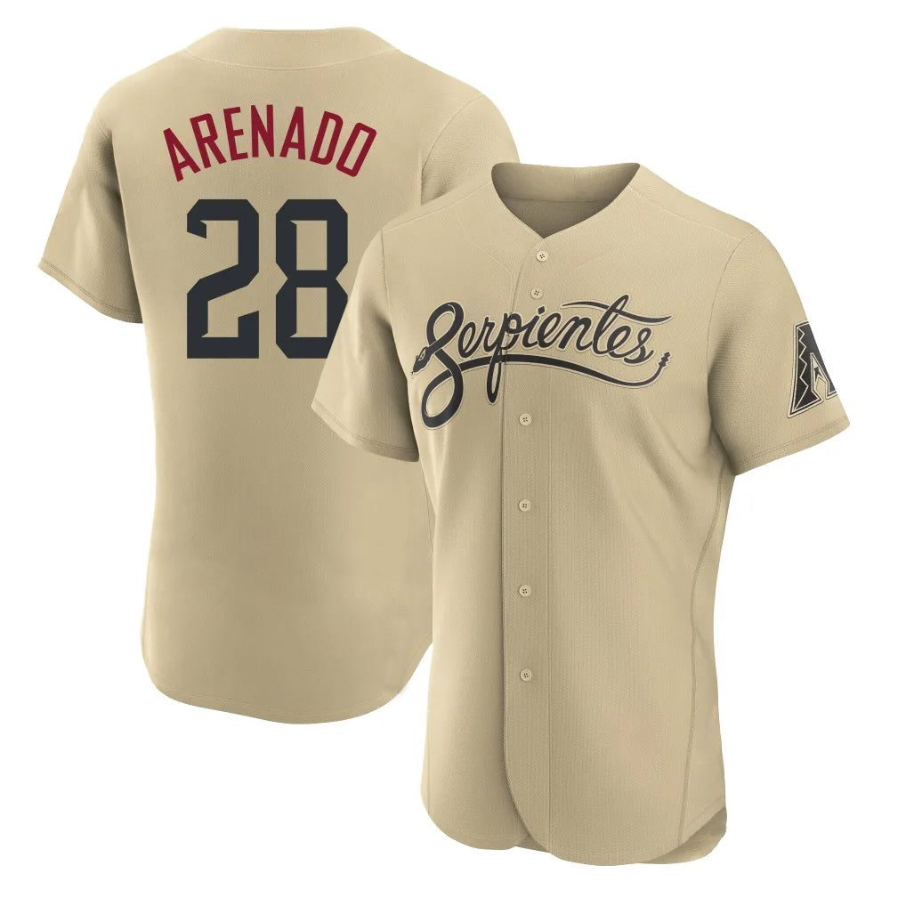 Arizona Diamondbacks #28 Nolan Arenado Player Tan Jermy City Connect Limited Elite Home Game Stitched Jerseys