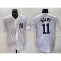 New York Yankees #11 Anthony Volpe Name White Jermy With Patch 2024 Cool Base Stitched Jersey