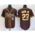 San Diego Padres #23 Fernando Tatis Jr Brown Jermy NEW 2023 Cool Base Stitched Jersey 2
