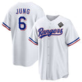 Texas Rangers #6 Josh Jung 2023 White Jermy World Series Stitched Jersey