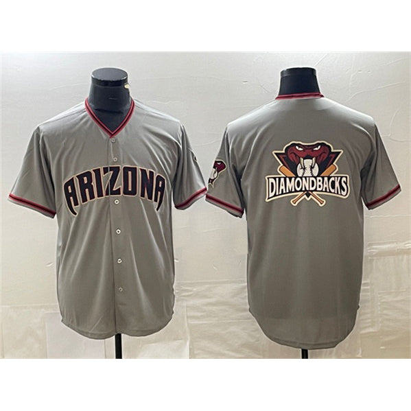 Arizona Diamondbacks Gray Jermy Team Big Logo Cool Base Stitched Jerseys