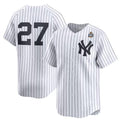 New York Yankees #27 Giancarlo Stanton White Jermy 2024 World Series Home Limited Stitched Jersey