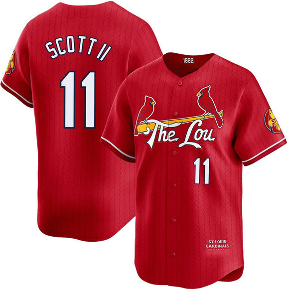 St. Louis Cardinals #11 Victor Scott II Red Jermy City Connect Limited Stitched Jersey