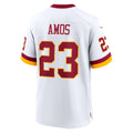 W.Commanders #23 Trey Amos White Jermy Game Jersey