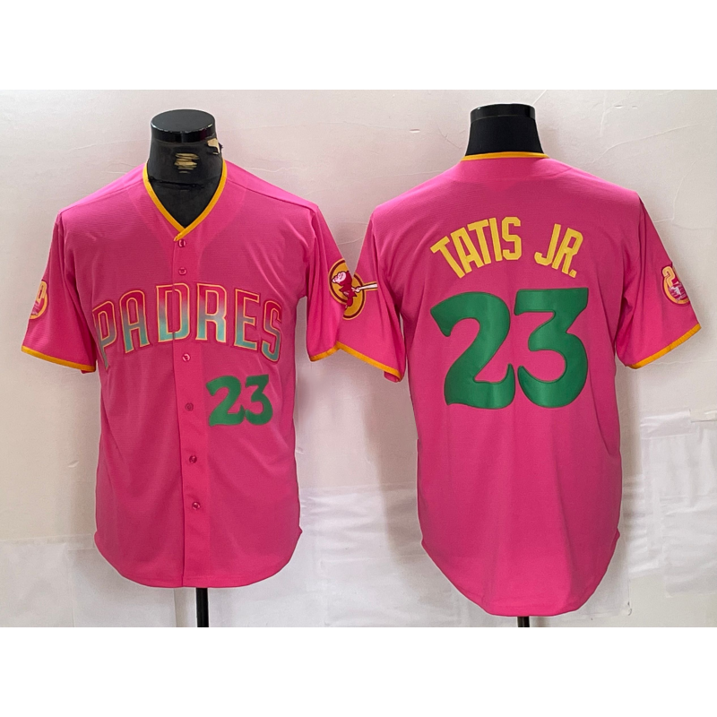 San Diego Padres #23 Fernando Tatis Jr. Pink Jermy Cool Base Stitched Jerseys