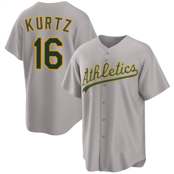 Oakland Athletics #16 Nick Kurtz Gray Jermy 2024 Away Limited Stitched Jersey