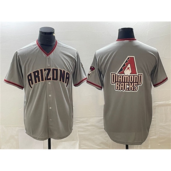 Arizona Diamondbacks Gray Jermy Team Big Logo Cool Base Stitched Jersey 2