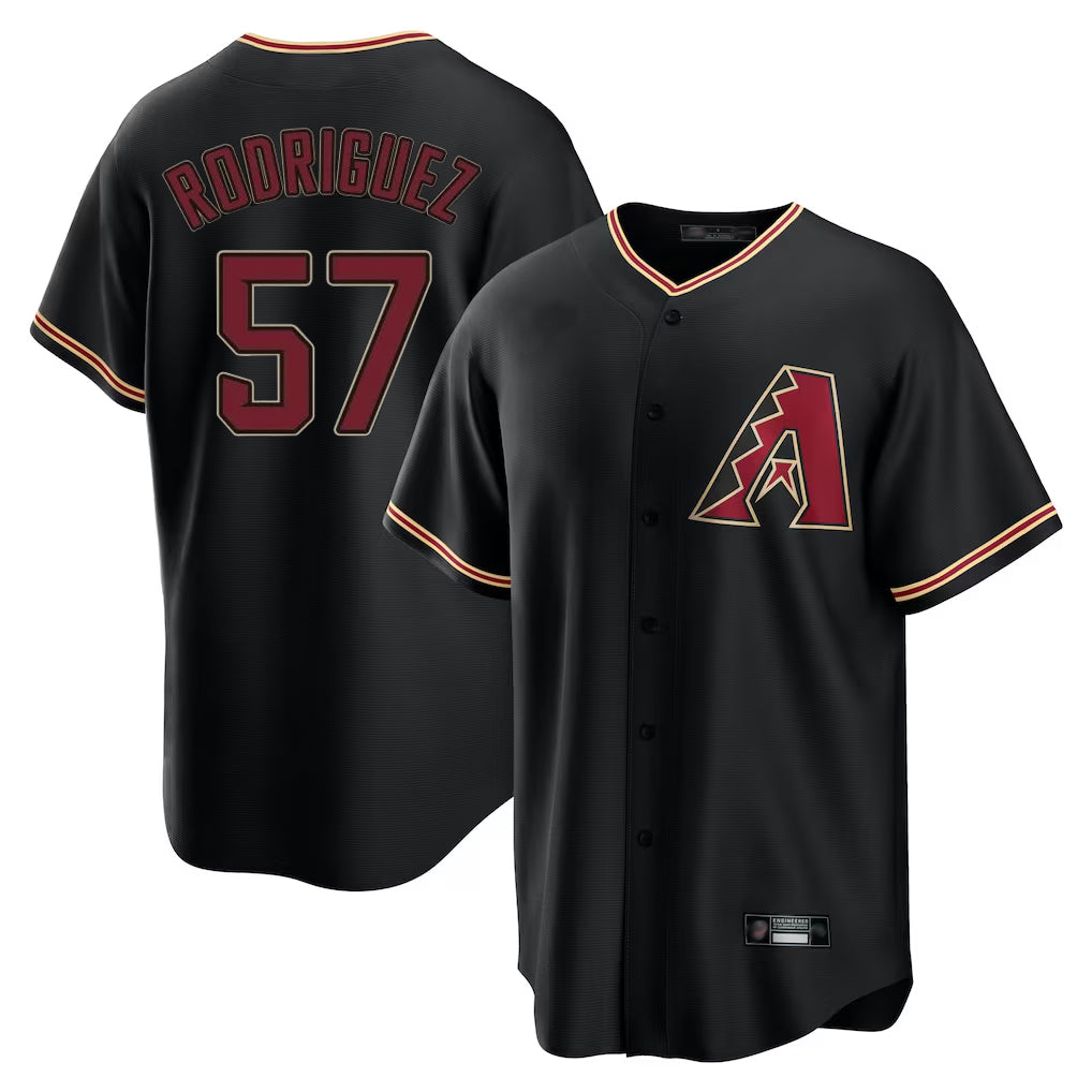 Arizona Diamondbacks #57 Eduardo Rodriguez Player Black Jermy Limited Home Stitched Jerseys