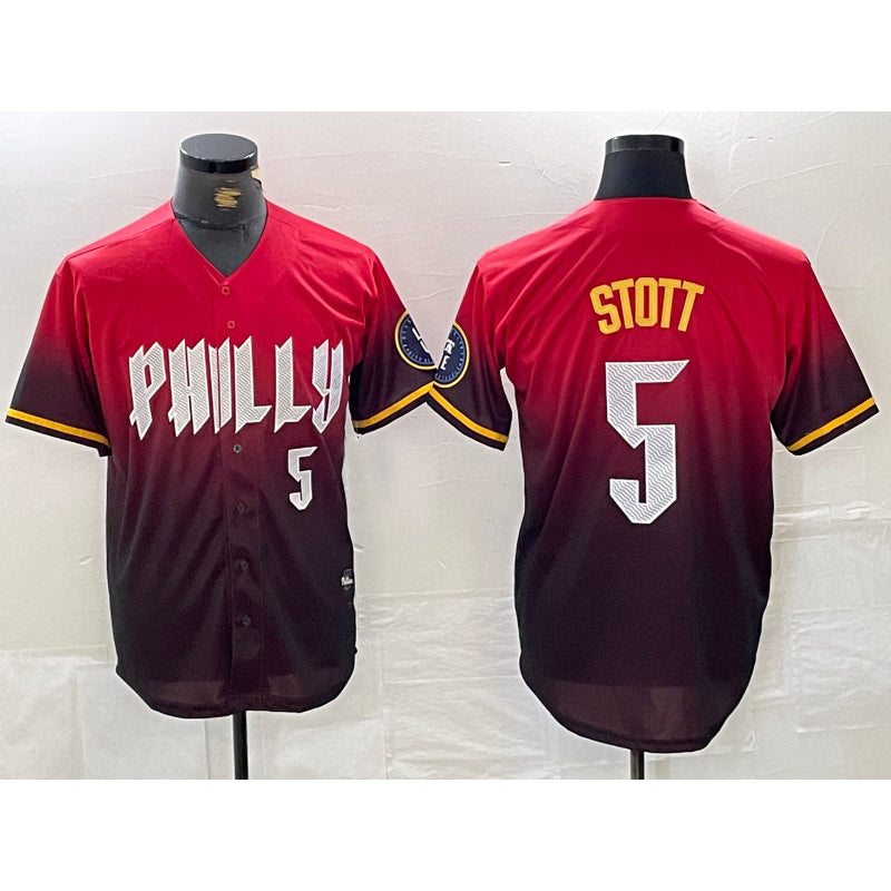 Philadelphia Phillies #5 Bryson Stott Red Jermy 2024 City Player Number Cool Base Jersey