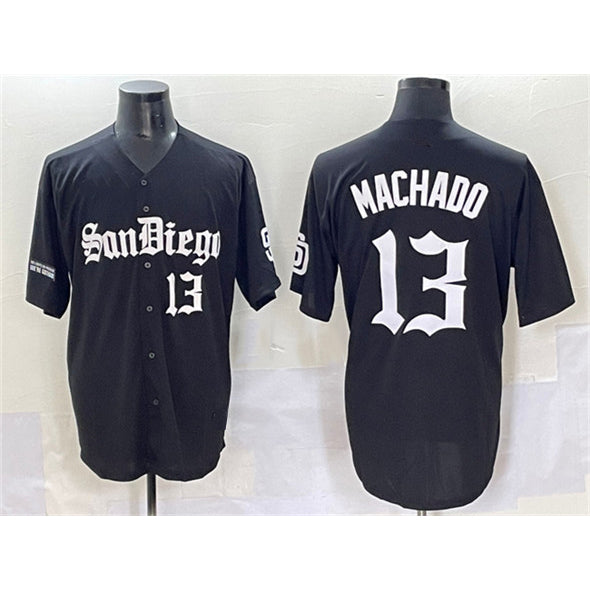 San Diego Padres #13 Manny Machado Black Jermy Gothic Edition Vapor Limited Stitched Jersey