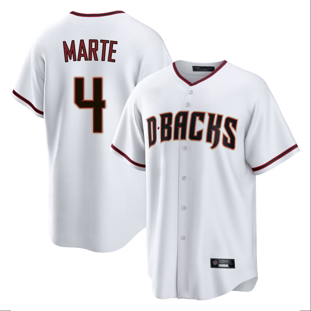 Arizona Diamondbacks #4 Ketel Marte Player White Jermy Home Game Stitched Jerseys