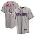 Arizona Diamondbacks #4 Ketel Marte Player Gray Jermy USA 250 Fourth of July Home Game Stitched Jerseys
