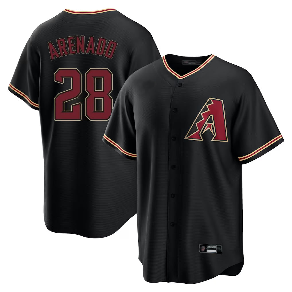 Arizona Diamondbacks #28 Nolan Arenado Player Black Jermy Limited Home Stitched Jerseys