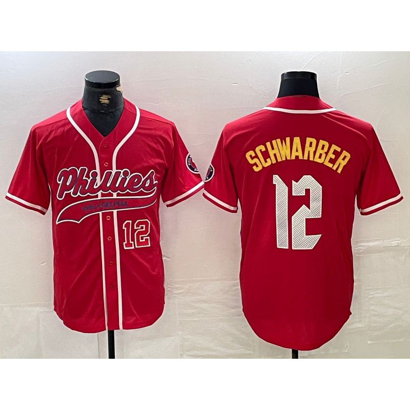 Philadelphia Phillies #12 Kyle Schwarber Red Jermy 2024 City Connect Limited Stitched Jerseys