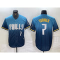 Philadelphia Phillies #7 Trea Turner Number Blue Jermy 2024 City Connect Limited Stitched Jersey 2