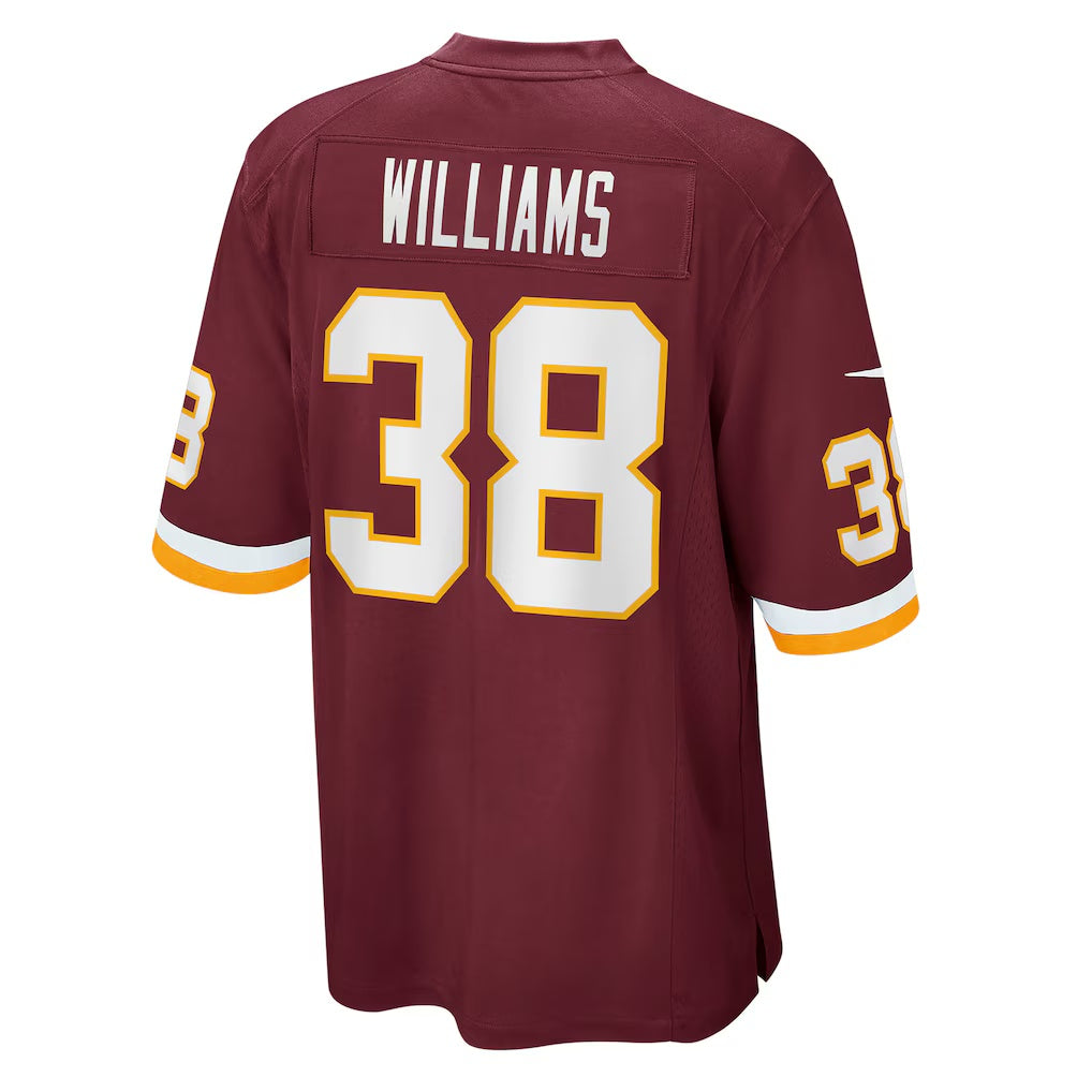 W.Football Team #38 Jonathan Williams Burgundy Jermy Game Jersey