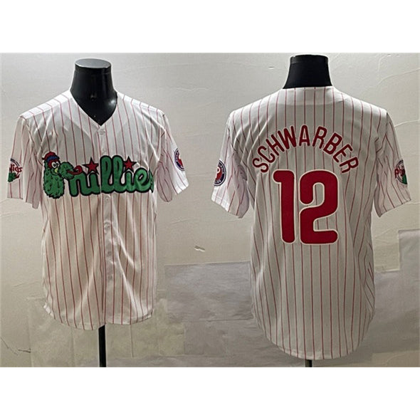 Philadelphia Phillies #12 Kyle Schwarber White Jermy Phanatic Cool Base Stitched Jersey
